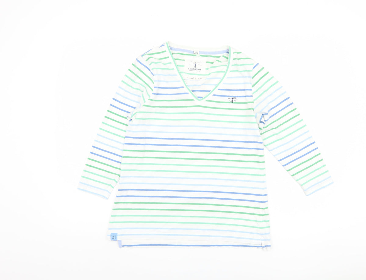 Lighthouse Women's Striped Long Sleeve T-Shirt Size 10