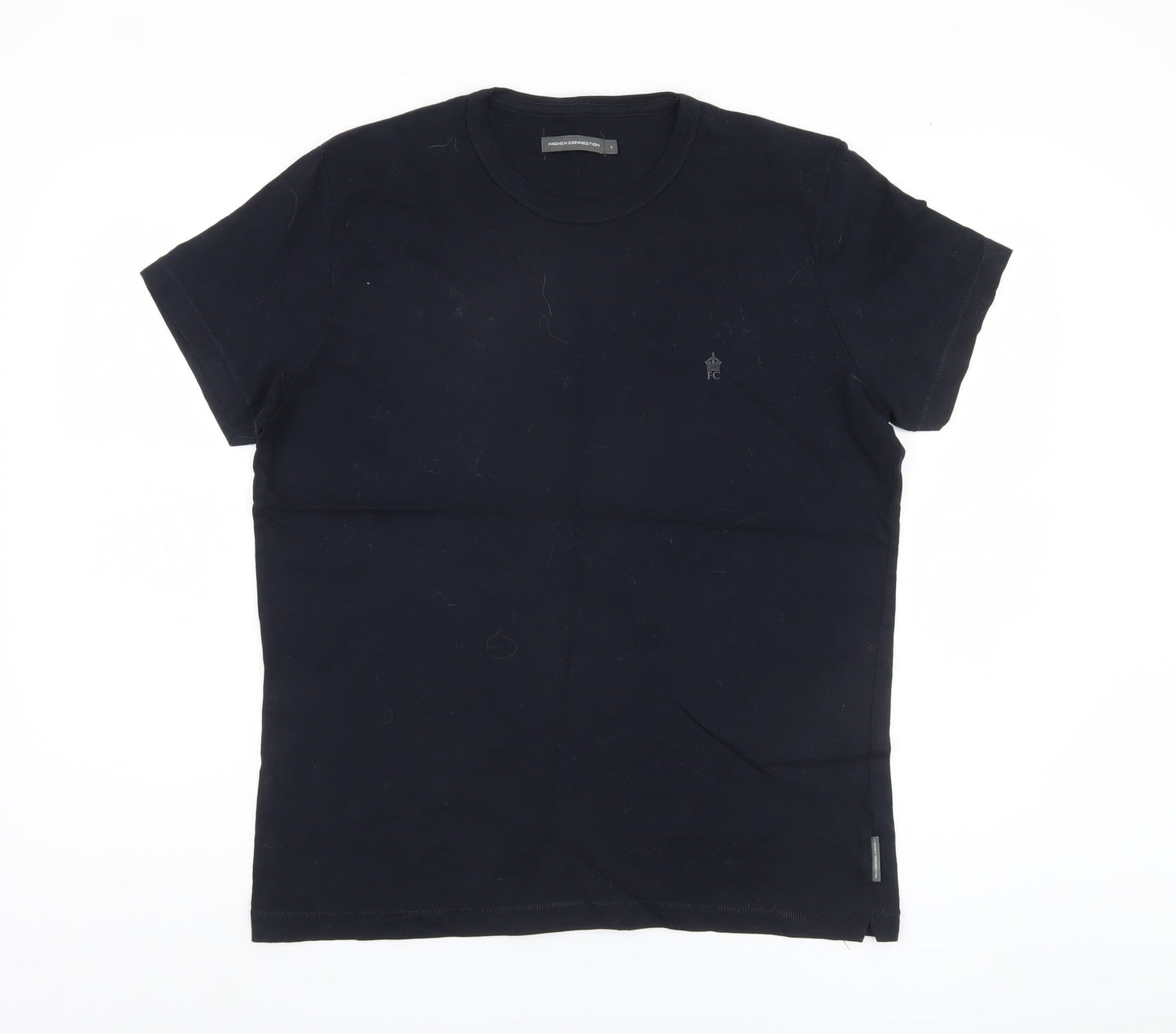 French Connection Men's Black Cotton T-Shirt L
