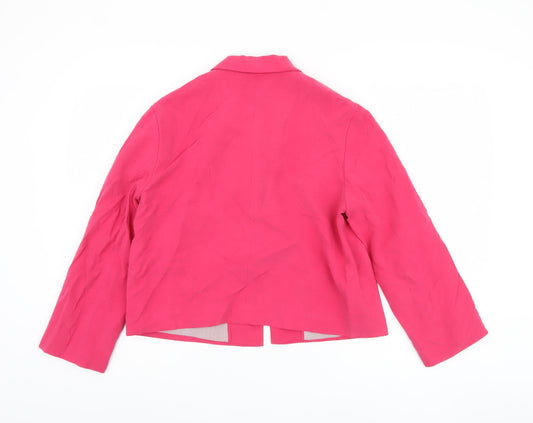Jaeger Women's Pink Blazer, UK 12, Silk & Linen Blend