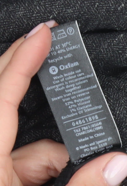 Marks and Spencer Grey Women's Trousers, Size 10, Straight Leg