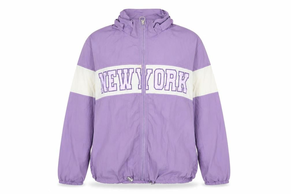 Front view of H&M girls’ purple full zip casual jacket 14 years