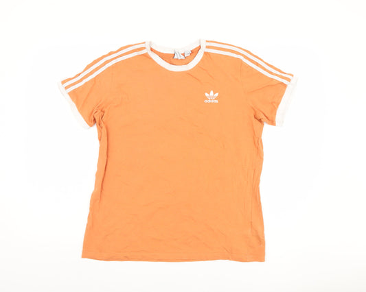 Adidas Women’s Orange Ringer T-Shirt Size 10
