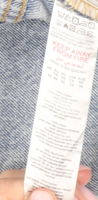 Boohoo Women's Blue Denim Jeans Size 16 Light Wash