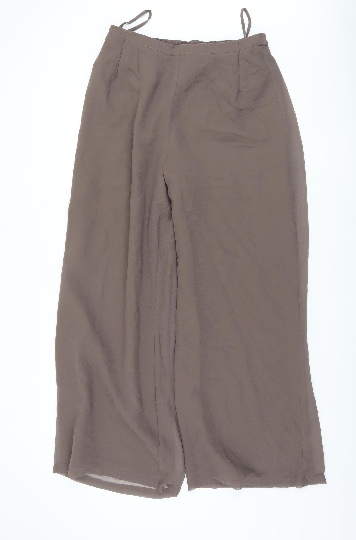 Gray & Osbourn Women's Brown Wide-Leg Trousers Size 18