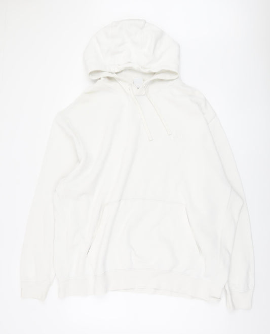 Nike Men's White 3XL Pullover Hoodie - Cotton, Hooded