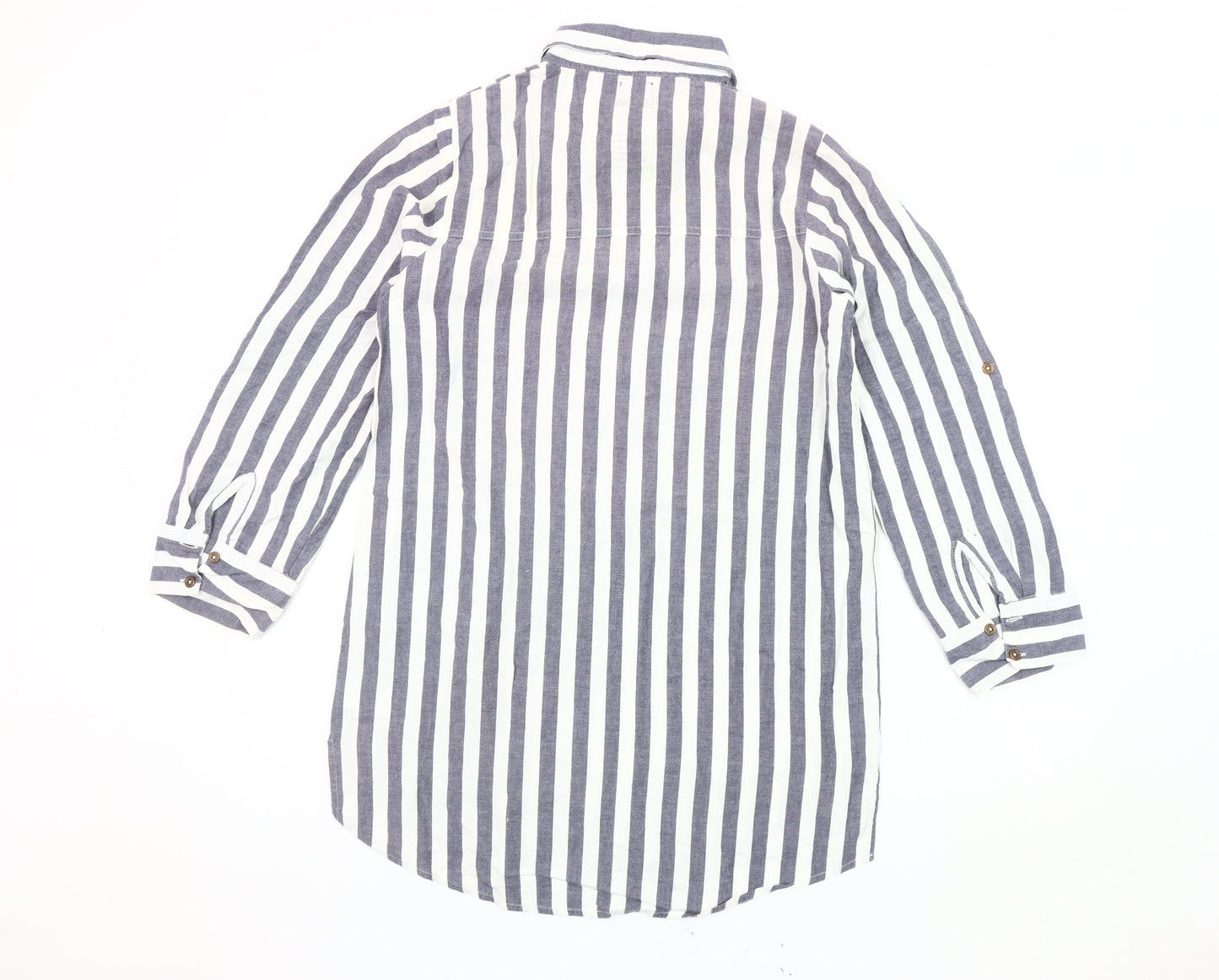 H. Potter Women's Grey Striped Nightshirt - Size 10-12