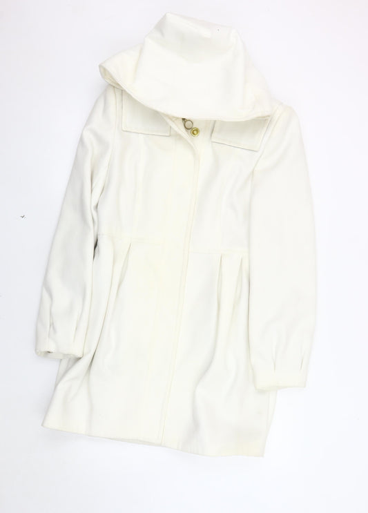 Et Vous Women's White Overcoat, Size 12, Classic Style