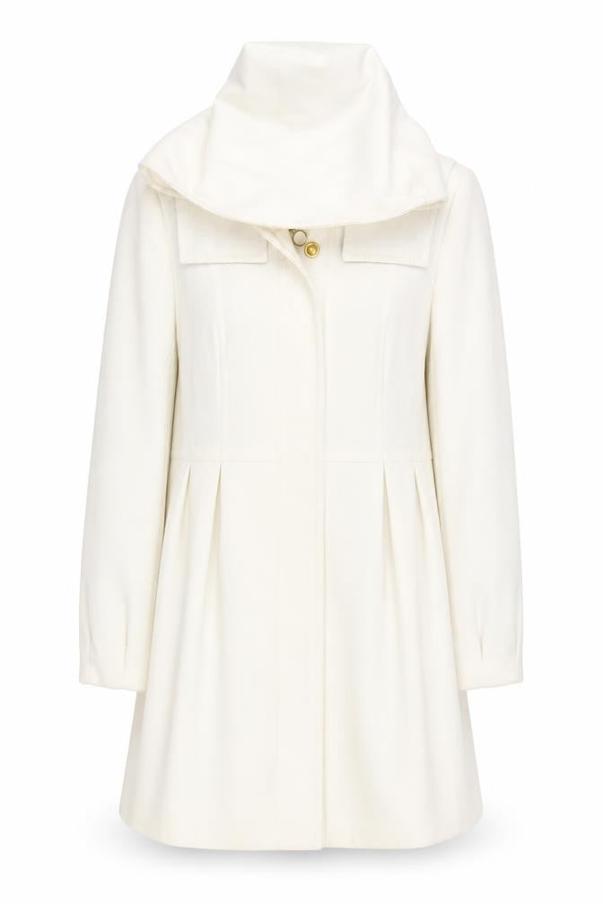 Et Vous Women's White Overcoat, Size 12, Classic Style