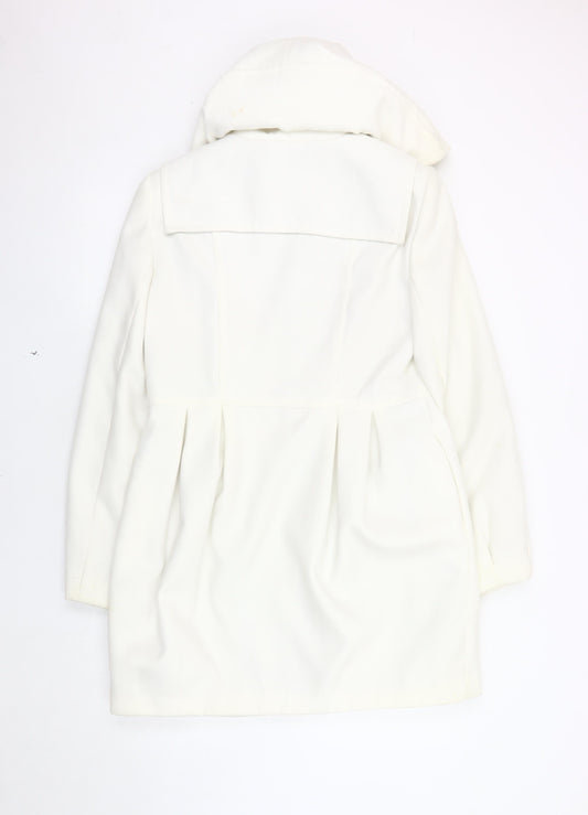 Et Vous Women's White Overcoat, Size 12, Classic Style