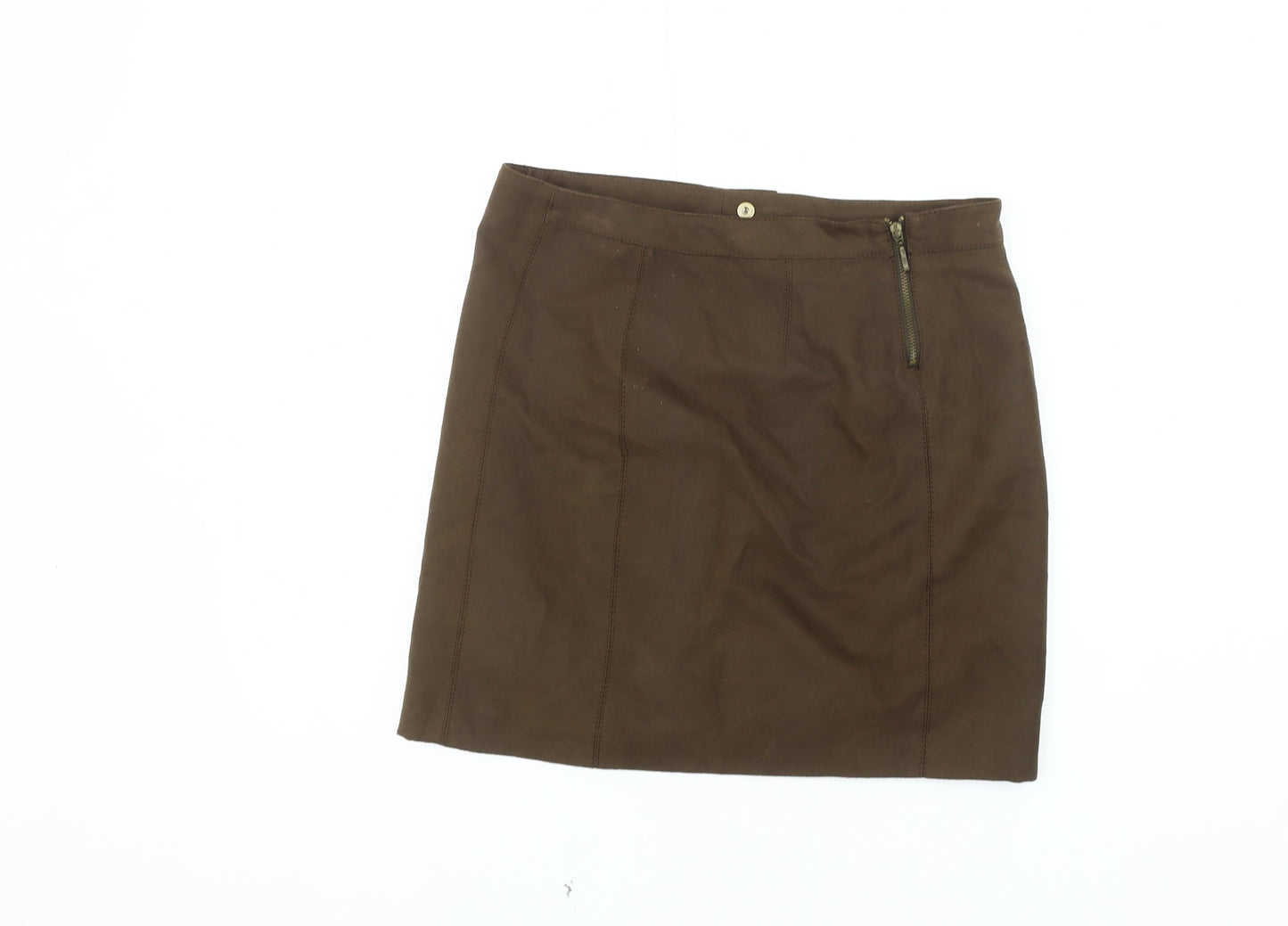 Zara Women Brown S Straight & Pencil Skirt