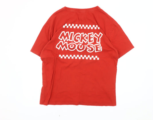Disney Mickey Mouse Unisex Red T-Shirt, Medium