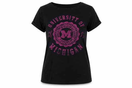 Womens UK Size M American Freshman Black Polyester Blend T-Shirt