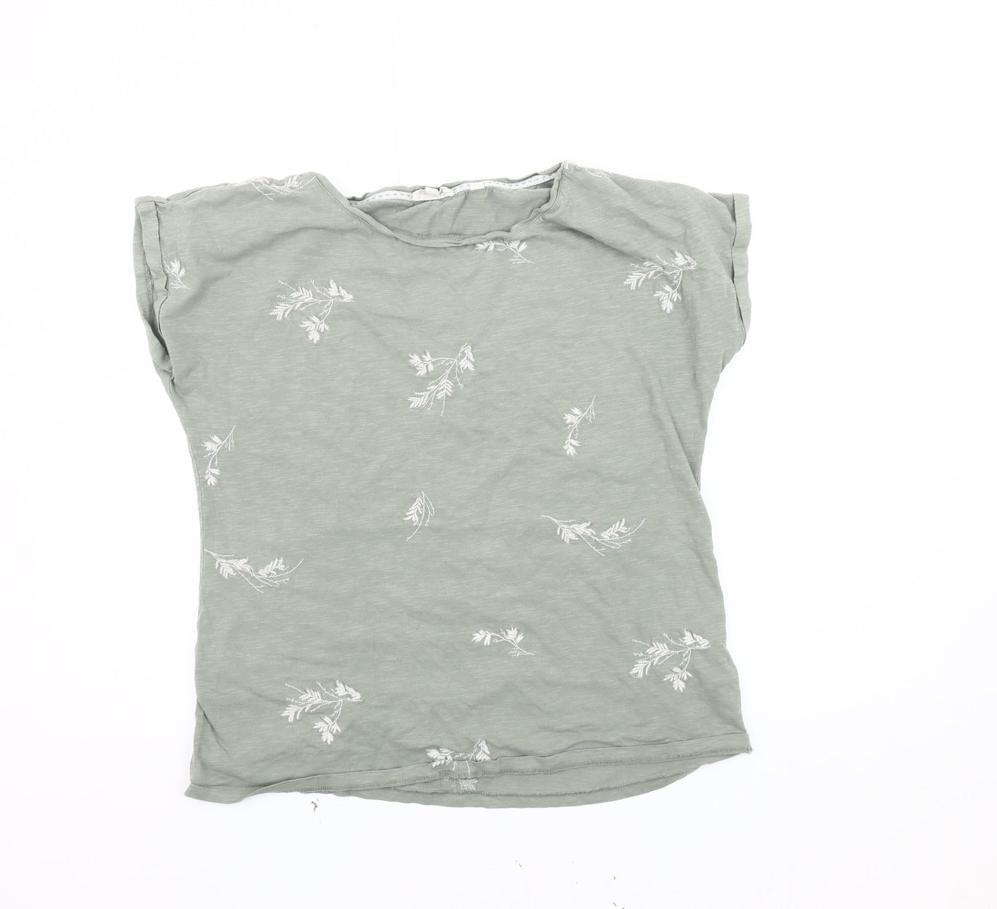 Fat Face Women's Green Floral T-Shirt Size 12