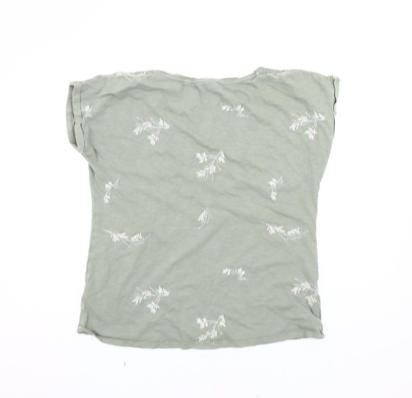 Fat Face Women's Green Floral T-Shirt Size 12