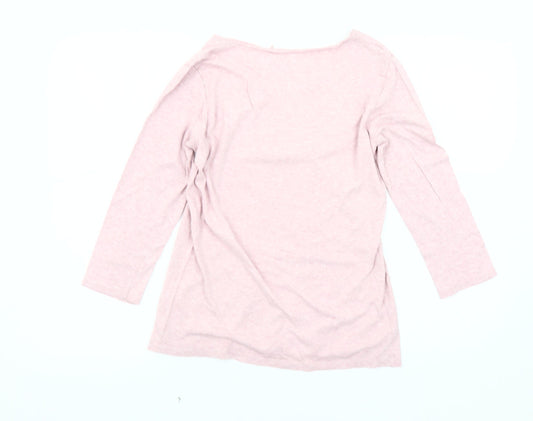 FatFace Women's Pink 3/4 Sleeve Basic T-Shirt