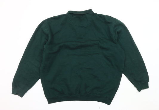 James Pringle Men's Green XL Henley Sweatshirt