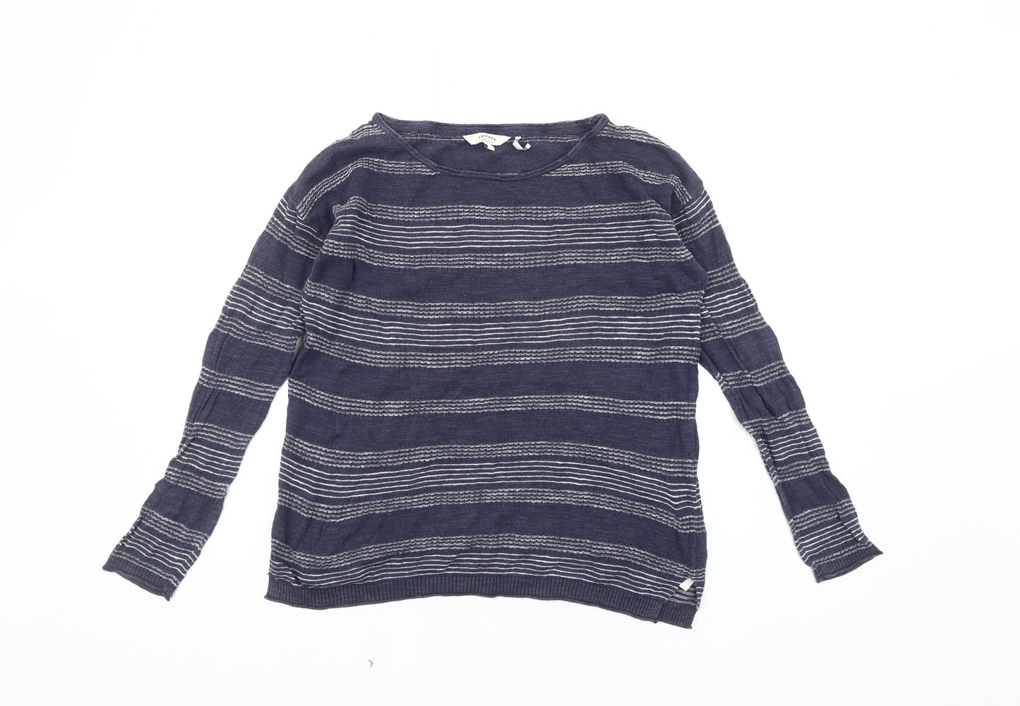 FatFace Women's Blue Striped Top Size 8