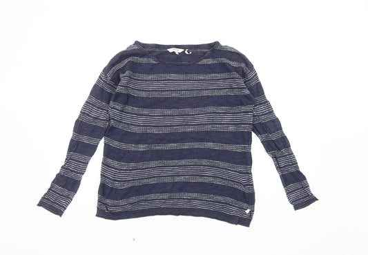 FatFace Women's Blue Striped Top Size 8