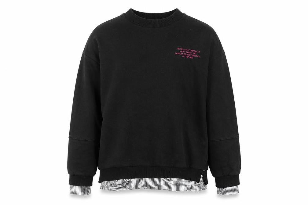 Front view of girls’ black pullover sweatshirt -, size 18