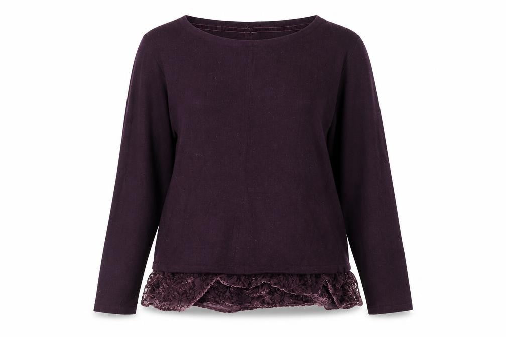 Womens UK 12 Regular White Stuff Purple Pullover Tight-Knit