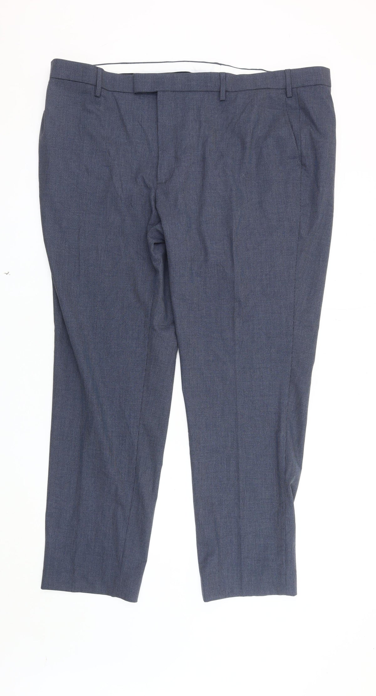 Marks and Spencer Men's Blue Regular Fit Trousers
