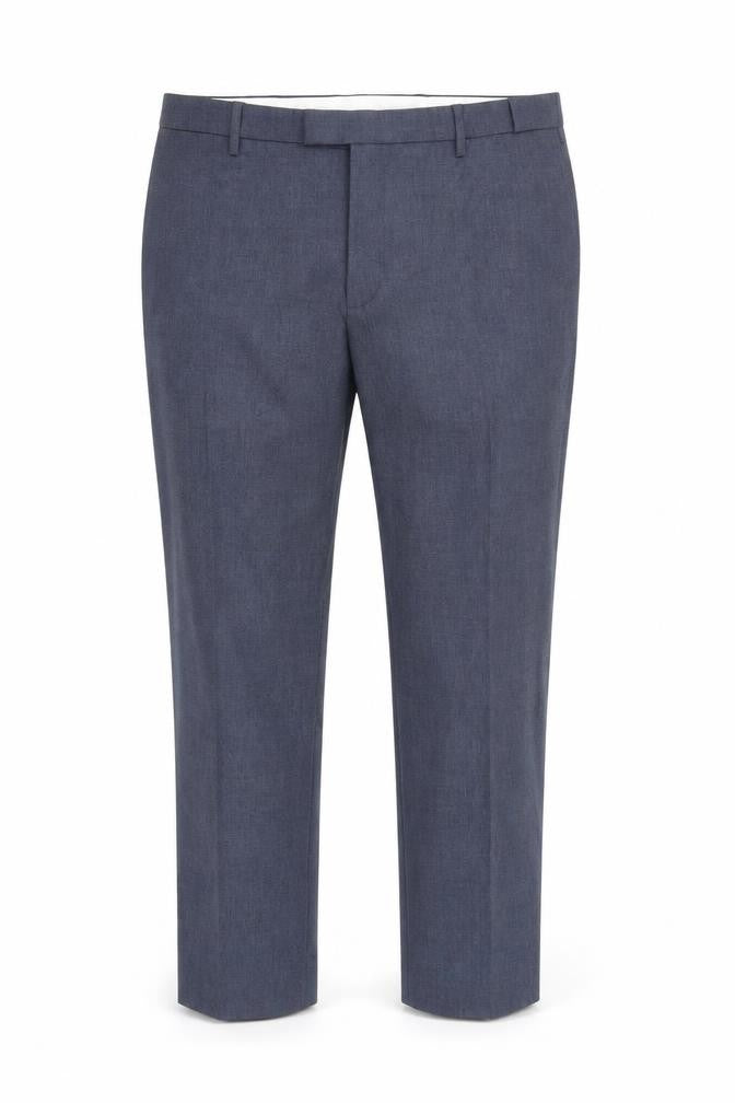 Marks and Spencer Men's Blue Regular Fit Trousers