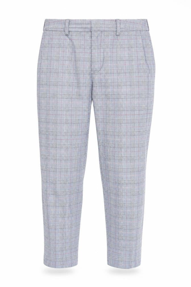Massimo Dutti Men's Blue Plaid Trousers M