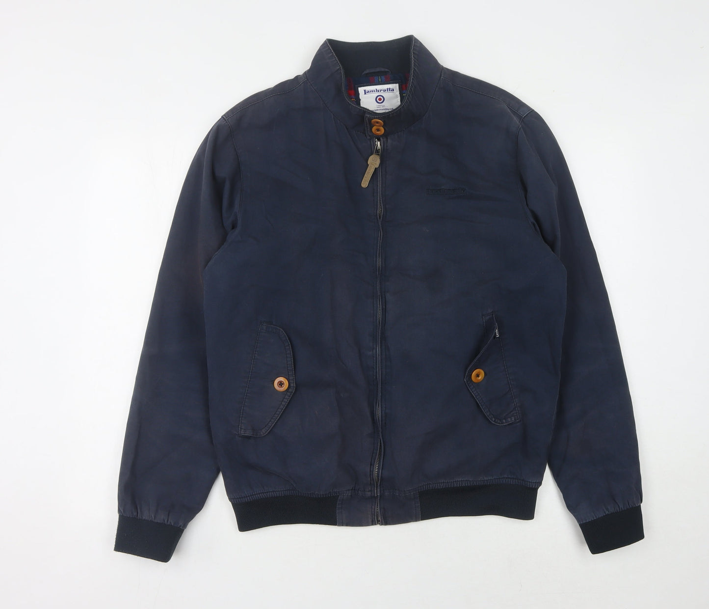 Lambretta Men's Blue Cotton Casual Jacket, Stand-Up Collar