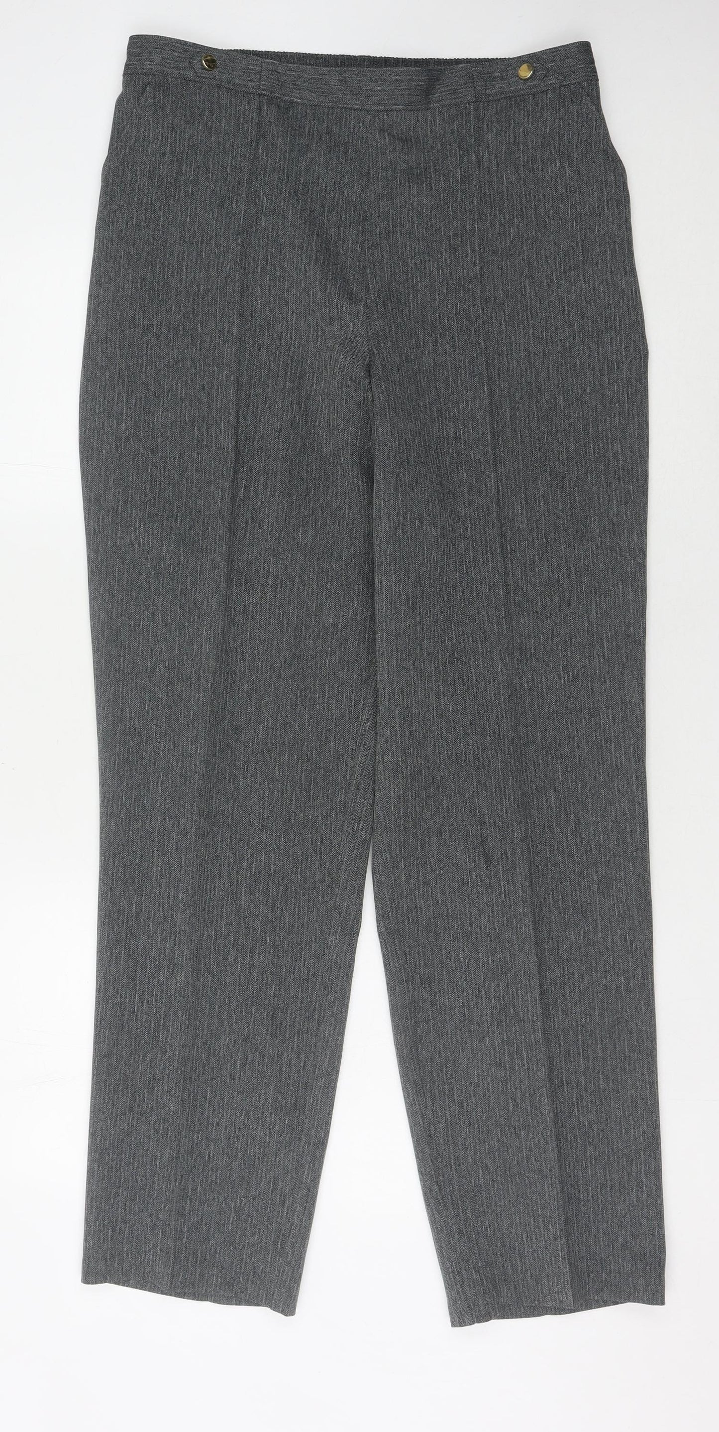 Marks and Spencer Women's Grey Herringbone Trousers