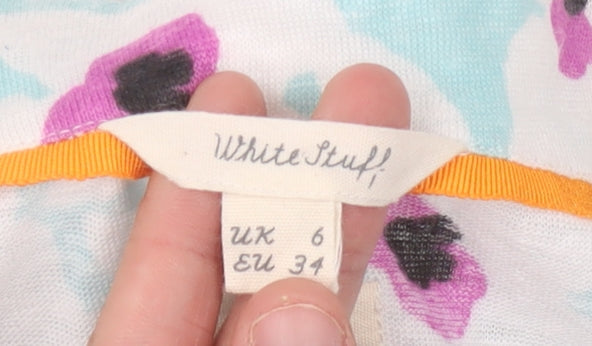 White Stuff Women's Multicoloured Floral T-Shirt Size 6