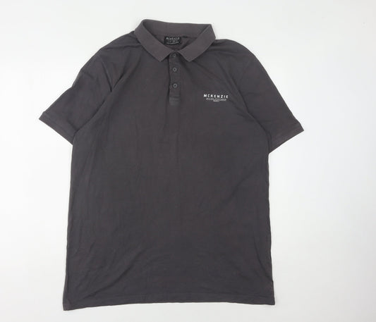 McKenzie Men's Black Polo Shirt XL Solid Short Sleeve