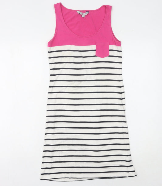 Crew Clothing Women's Pink Striped Tank Dress Size 8