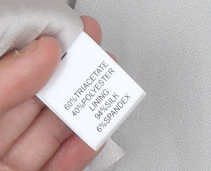 St. John Women's Grey Dress, Size 10, V-Neck, Elegant