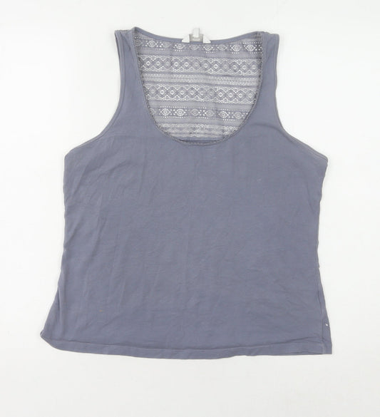 FatFace Women's Blue Tank Top UK 14 Cotton