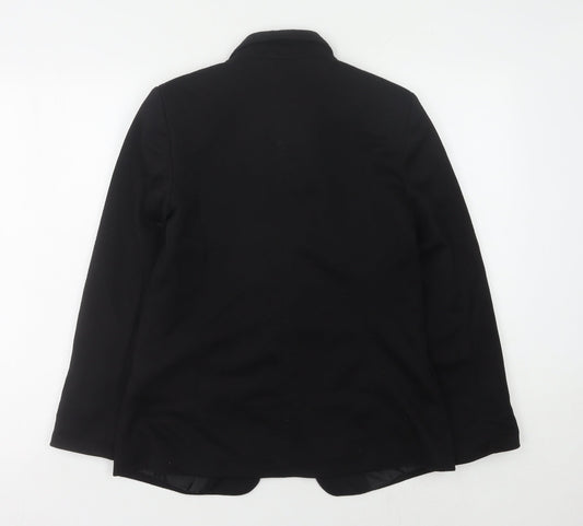 Oasis Women's Black Blazer UK 8 Single-Breasted Woven