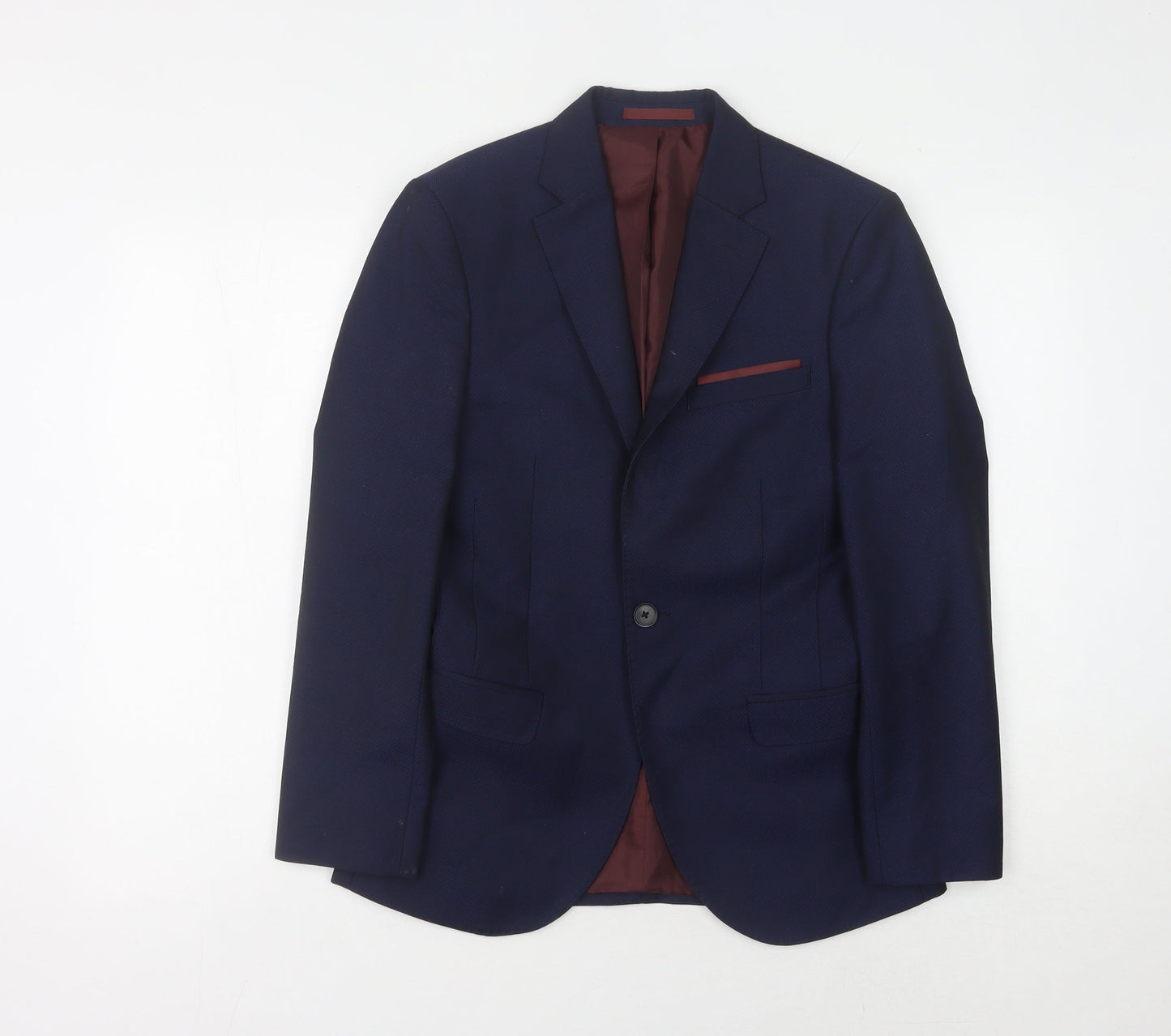 Moss London Men's Blue Slim Fit Blazer, Size 44S