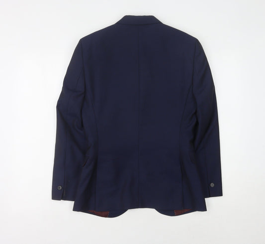 Moss London Men's Blue Slim Fit Blazer, Size 44S