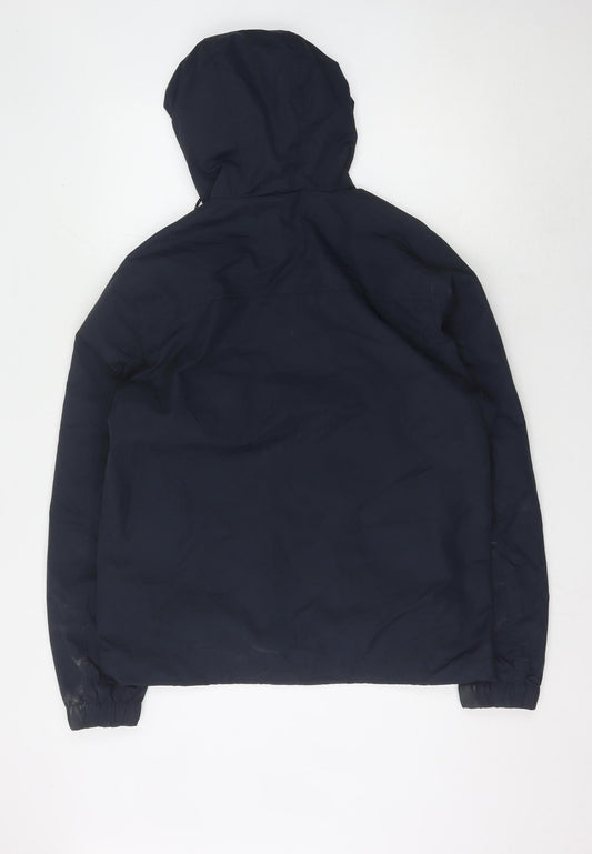 H&M Men's Blue M Windbreaker Jacket Hooded Full Zip