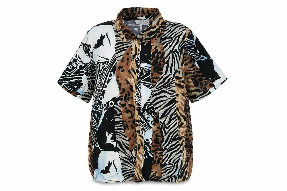 FINEZZA Women's Multicoloured Animal Print Shirt