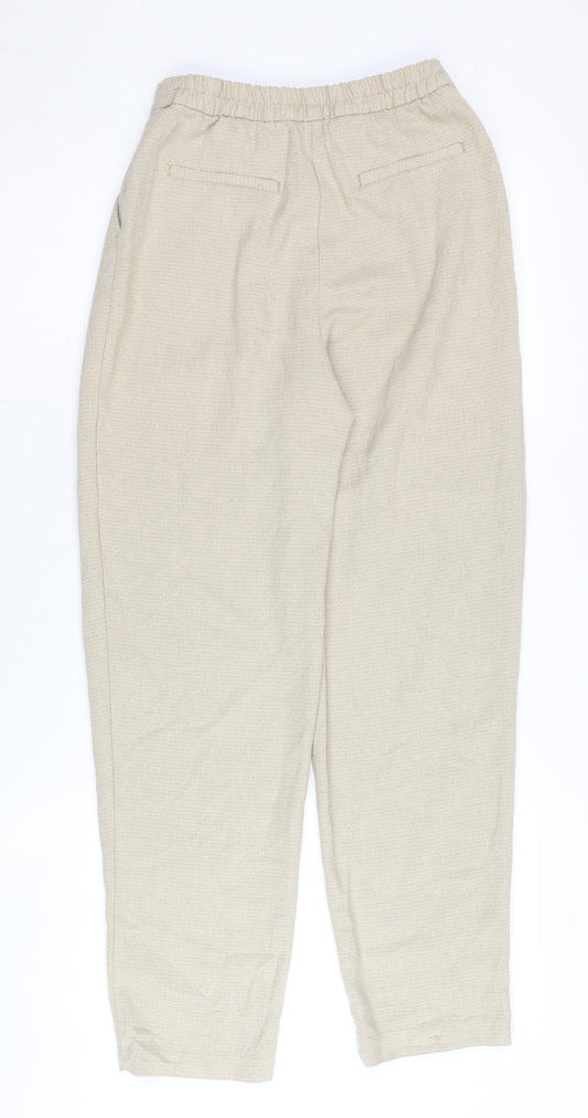 Monki Beige Women’s Trousers Size 4 Casual Elastic Waist