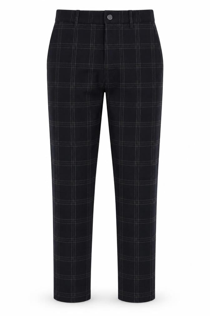 Zara Men's Black Checked Trousers, Size 30