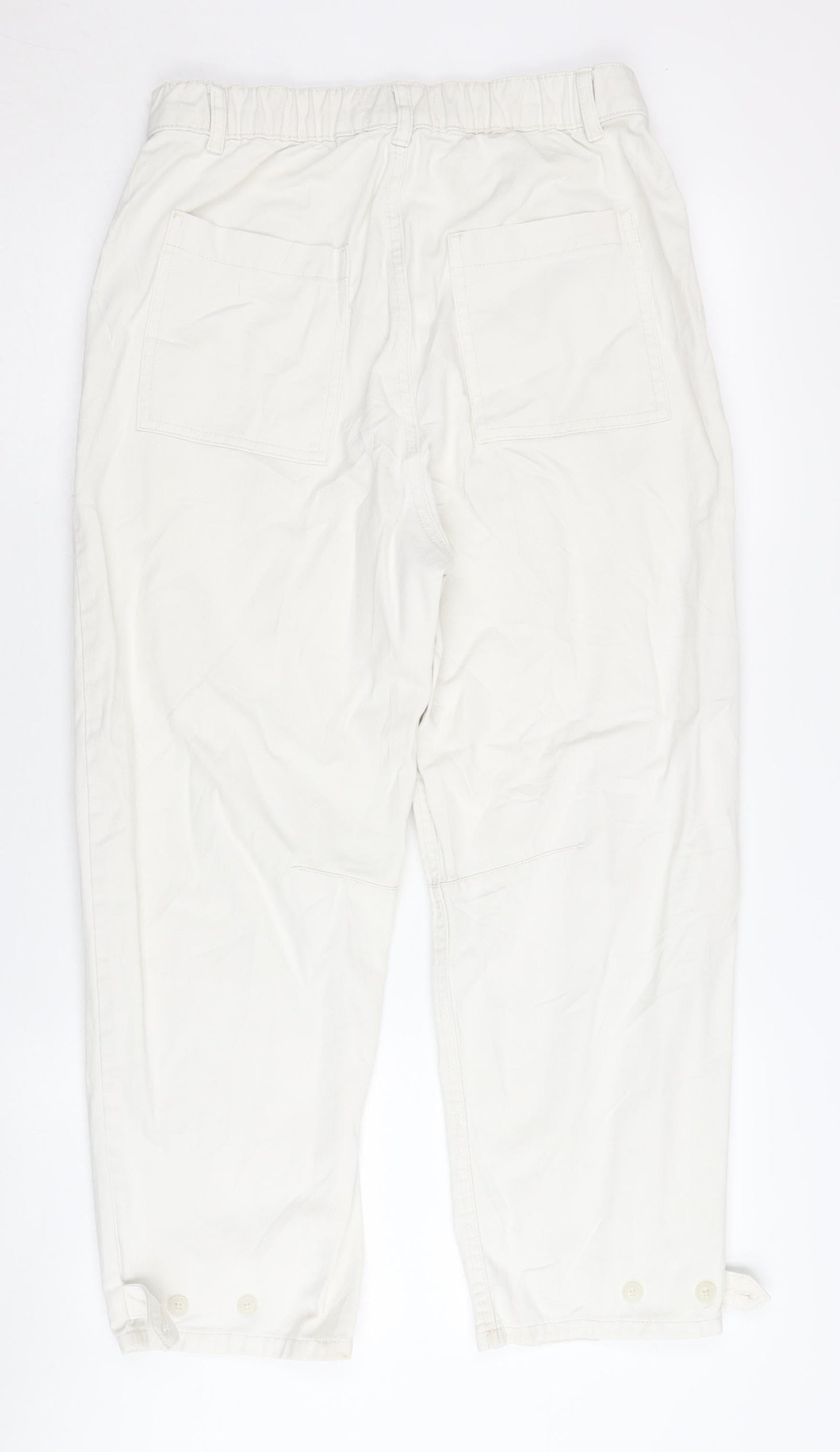 Pull&Bear Women's White Cargo Trousers Size 10