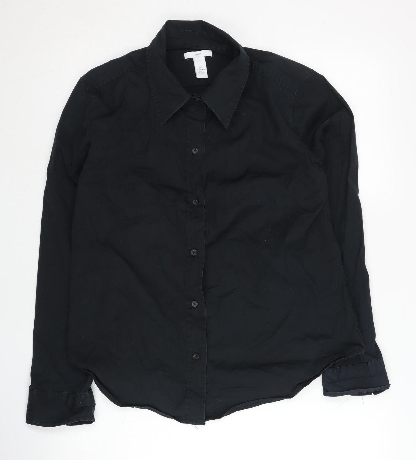 GAP Women's Black L Button-Up Collared Shirt