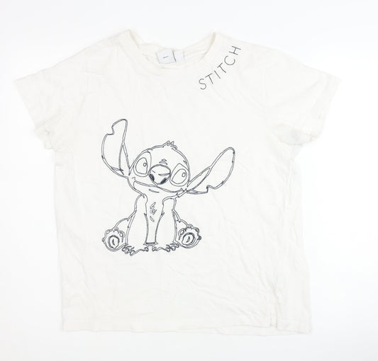 Disney Women’s White Stitch T-Shirt S Casual