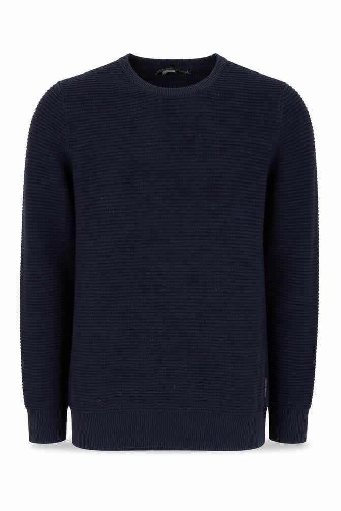 Front view of French Connection Men's Blue Knit Jumper M