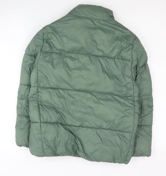Zara Boys Green Puffer Jacket, Size 10, Winter Essential