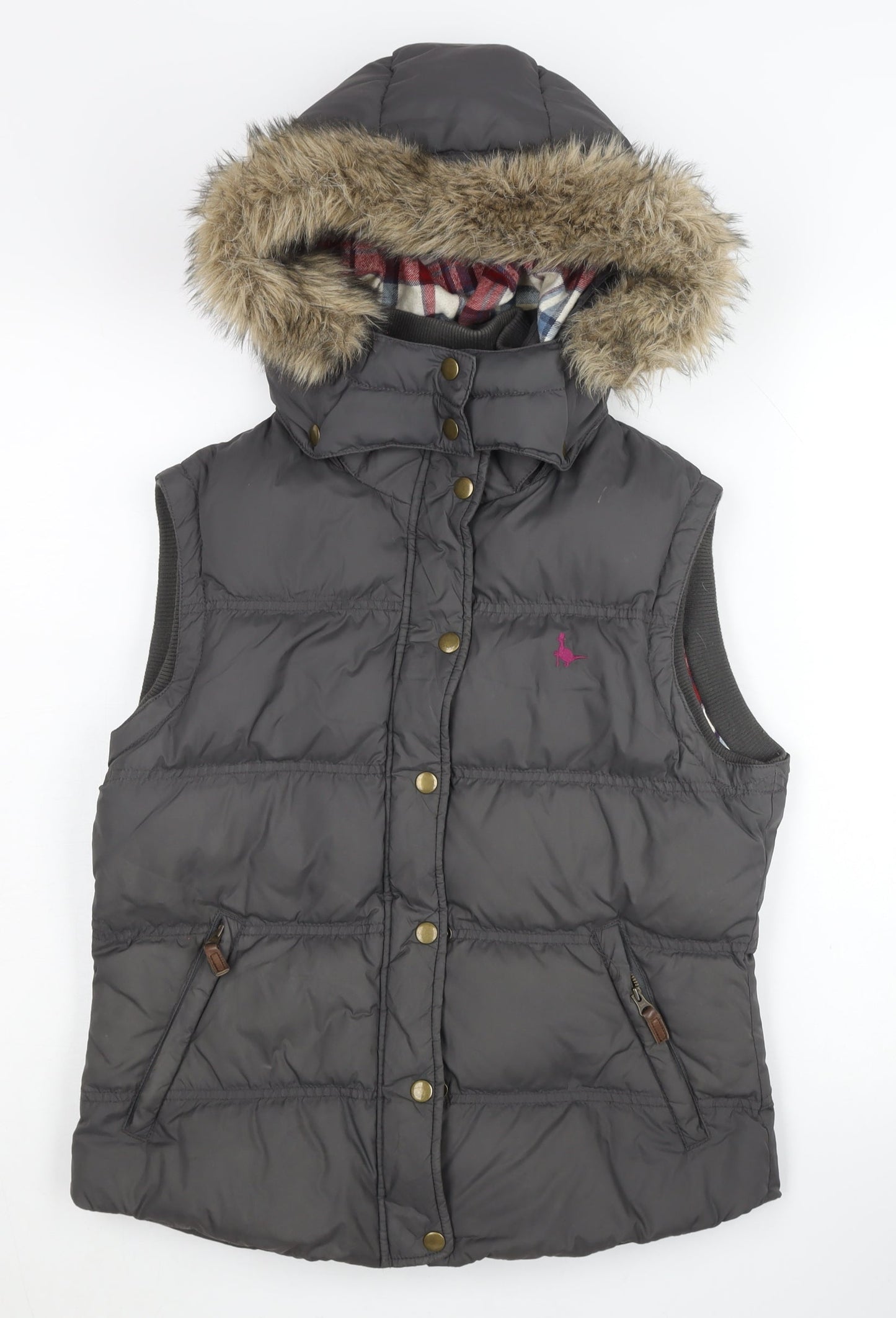 Jack Wills Women's Grey Puffer Waistcoat - Size 12