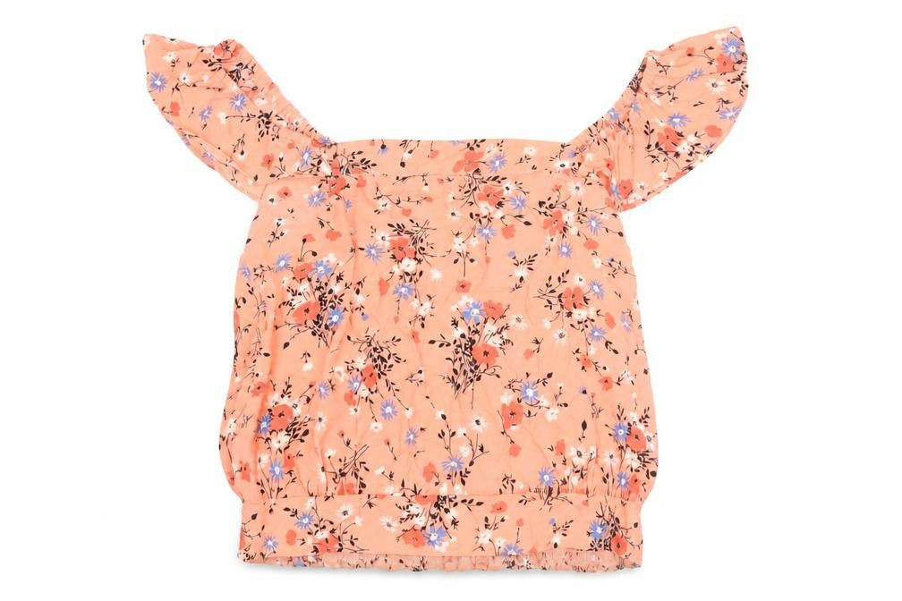 Oasis Women's Multicoloured Flutter Sleeve Blouse