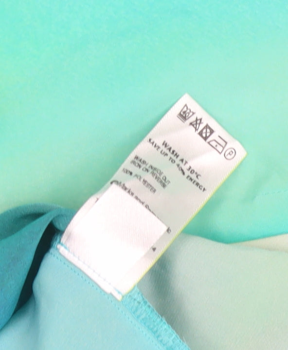 Marks and Spencer Women's V-Neck Multicoloured Blouse Size 16