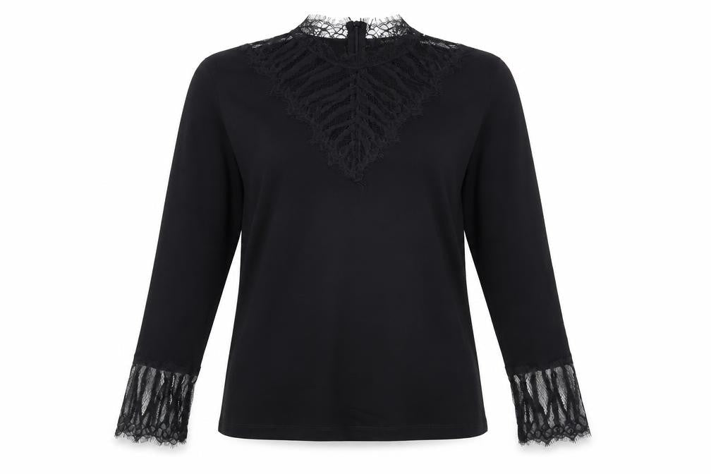 Luxuz Women's Black Lace Blouse Size 12